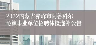 2022内蒙古赤峰市阿鲁科尔沁旗事业单位招聘体检递补公告