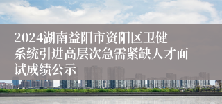 2024湖南益阳市资阳区卫健系统引进高层次急需紧缺人才面试成绩公示