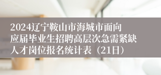 2024辽宁鞍山市海城市面向应届毕业生招聘高层次急需紧缺人才岗位报名统计表（21日）