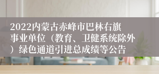 2022内蒙古赤峰市巴林右旗事业单位（教育、卫健系统除外）绿色通道引进总成绩等公告