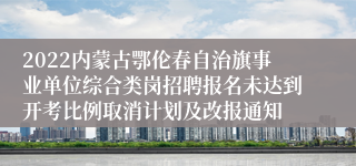 2022内蒙古鄂伦春自治旗事业单位综合类岗招聘报名未达到开考比例取消计划及改报通知