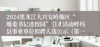 2024黑龙江大兴安岭地区“地委书记进校园”引才活动呼玛县事业单位拟聘人选公示（第一批）