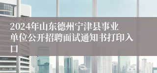 2024年山东德州宁津县事业单位公开招聘面试通知书打印入口