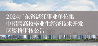 2024广东省湛江事业单位集中招聘高校毕业生经济技术开发区资格审核公告 