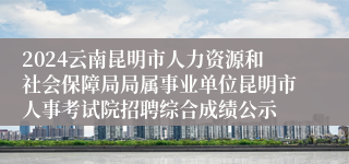 2024云南昆明市人力资源和社会保障局局属事业单位昆明市人事考试院招聘综合成绩公示