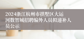 2024浙江杭州市拱墅区大运河数智城招聘编外人员拟递补人员公示