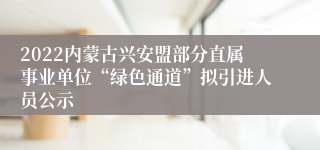 2022内蒙古兴安盟部分直属事业单位“绿色通道”拟引进人员公示