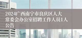 2024广西南宁市良庆区人大常委会办公室招聘工作人员1人公告