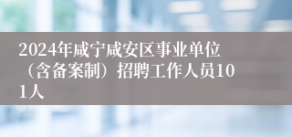 2024年咸宁咸安区事业单位（含备案制）招聘工作人员101人