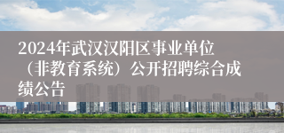 2024年武汉汉阳区事业单位（非教育系统）公开招聘综合成绩公告