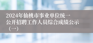 2024年仙桃市事业单位统一公开招聘工作人员综合成绩公示（一）