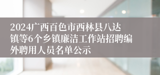 2024广西百色市西林县八达镇等6个乡镇廉洁工作站招聘编外聘用人员名单公示