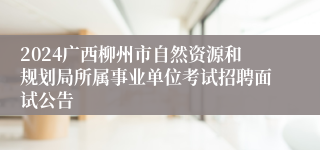 2024广西柳州市自然资源和规划局所属事业单位考试招聘面试公告