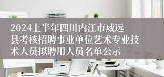 2024上半年四川内江市威远县考核招聘事业单位艺术专业技术人员拟聘用人员名单公示