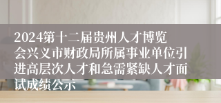 2024第十二届贵州人才博览会兴义市财政局所属事业单位引进高层次人才和急需紧缺人才面试成绩公示