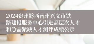 2024贵州黔西南州兴义市铁路建设服务中心引进高层次人才和急需紧缺人才测评成绩公示