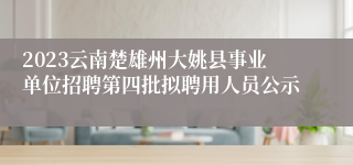 2023云南楚雄州大姚县事业单位招聘第四批拟聘用人员公示
