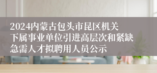 2024内蒙古包头市昆区机关下属事业单位引进高层次和紧缺急需人才拟聘用人员公示