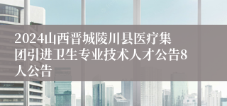 2024山西晋城陵川县医疗集团引进卫生专业技术人才公告8人公告