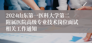 2024山东第一医科大学第二附属医院高级专业技术岗位面试相关工作通知