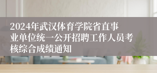 2024年武汉体育学院省直事业单位统一公开招聘工作人员考核综合成绩通知