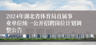 2024年湖北省体育局直属事业单位统一公开招聘岗位计划调整公告