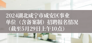 2024湖北咸宁市咸安区事业单位（含备案制）招聘报名情况（截至5月29日上午10点）