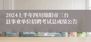 2024上半年四川绵阳市三台县事业单位招聘考试总成绩公告