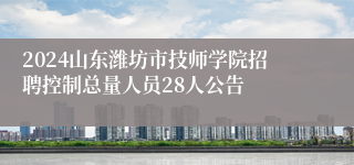 2024山东潍坊市技师学院招聘控制总量人员28人公告