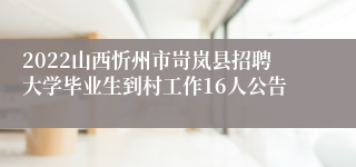 2022山西忻州市岢岚县招聘大学毕业生到村工作16人公告