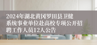 2024年湖北黄冈罗田县卫健系统事业单位赴高校专项公开招聘工作人员12人公告