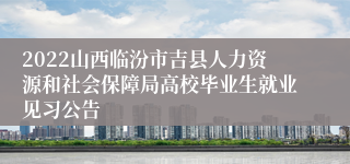 2022山西临汾市吉县人力资源和社会保障局高校毕业生就业见习公告