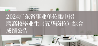 2024广东省事业单位集中招聘高校毕业生（五华岗位）综合成绩公告