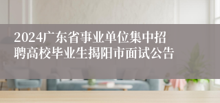 2024广东省事业单位集中招聘高校毕业生揭阳市面试公告