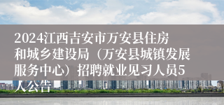 2024江西吉安市万安县住房和城乡建设局（万安县城镇发展服务中心）招聘就业见习人员5人公告