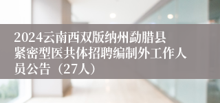 2024云南西双版纳州勐腊县紧密型医共体招聘编制外工作人员公告（27人）