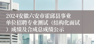 2024安徽六安市霍邱县事业单位招聘专业测试（结构化面试）成绩及合成总成绩公示