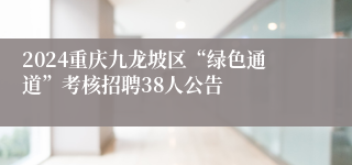 2024重庆九龙坡区“绿色通道”考核招聘38人公告