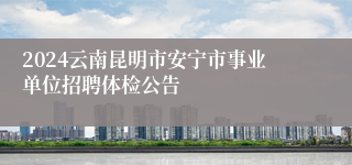 2024云南昆明市安宁市事业单位招聘体检公告