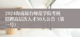 2024海南琼台师范学院考核招聘高层次人才50人公告（第一号）