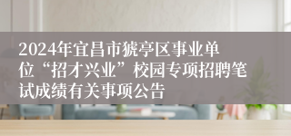 2024年宜昌市猇亭区事业单位“招才兴业”校园专项招聘笔试成绩有关事项公告