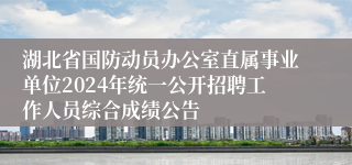 湖北省国防动员办公室直属事业单位2024年统一公开招聘工作人员综合成绩公告