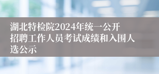 湖北特检院2024年统一公开招聘工作人员考试成绩和入围人选公示