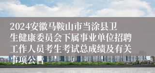 2024安徽马鞍山市当涂县卫生健康委员会下属事业单位招聘工作人员考生考试总成绩及有关事项公告