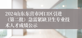 2024山东东营市河口区引进（第二批）急需紧缺卫生专业技术人才成绩公示