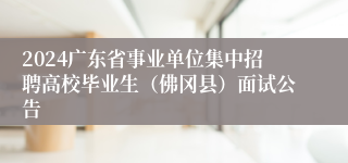 2024广东省事业单位集中招聘高校毕业生（佛冈县）面试公告