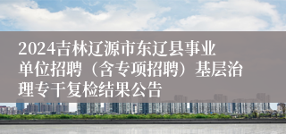 2024吉林辽源市东辽县事业单位招聘（含专项招聘）基层治理专干复检结果公告