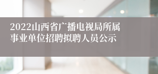 2022山西省广播电视局所属事业单位招聘拟聘人员公示