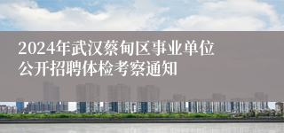 2024年武汉蔡甸区事业单位公开招聘体检考察通知