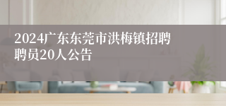 2024广东东莞市洪梅镇招聘聘员20人公告